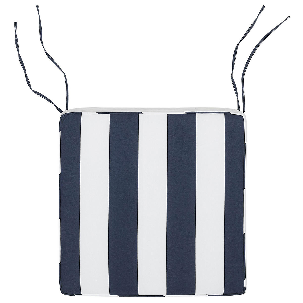 Gartenstuhlkissen Marineblau 46/46 cm Sassari - Blau/Weiß, Textil (46/5/46cm) - Beliani