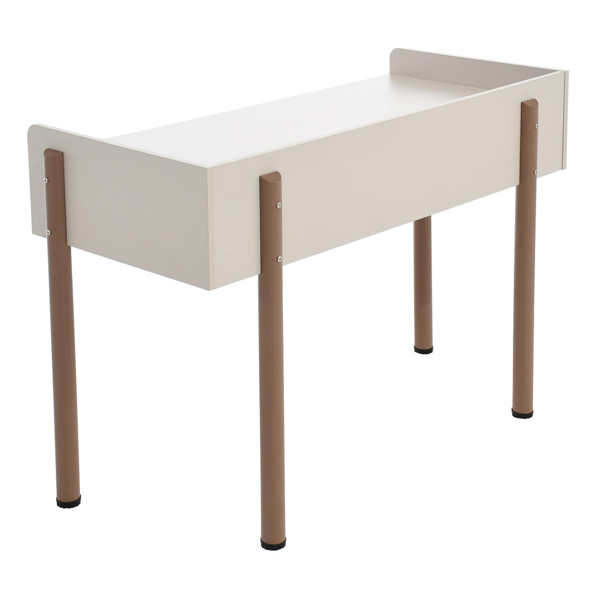 SCHREIBTISCH Boreo mit braunen Metallbeinen, 126 cm, Kaschmir+Hellbraun - Hellbraun/Kaschmir, Metall (58/126/82cm) - Beautysofa