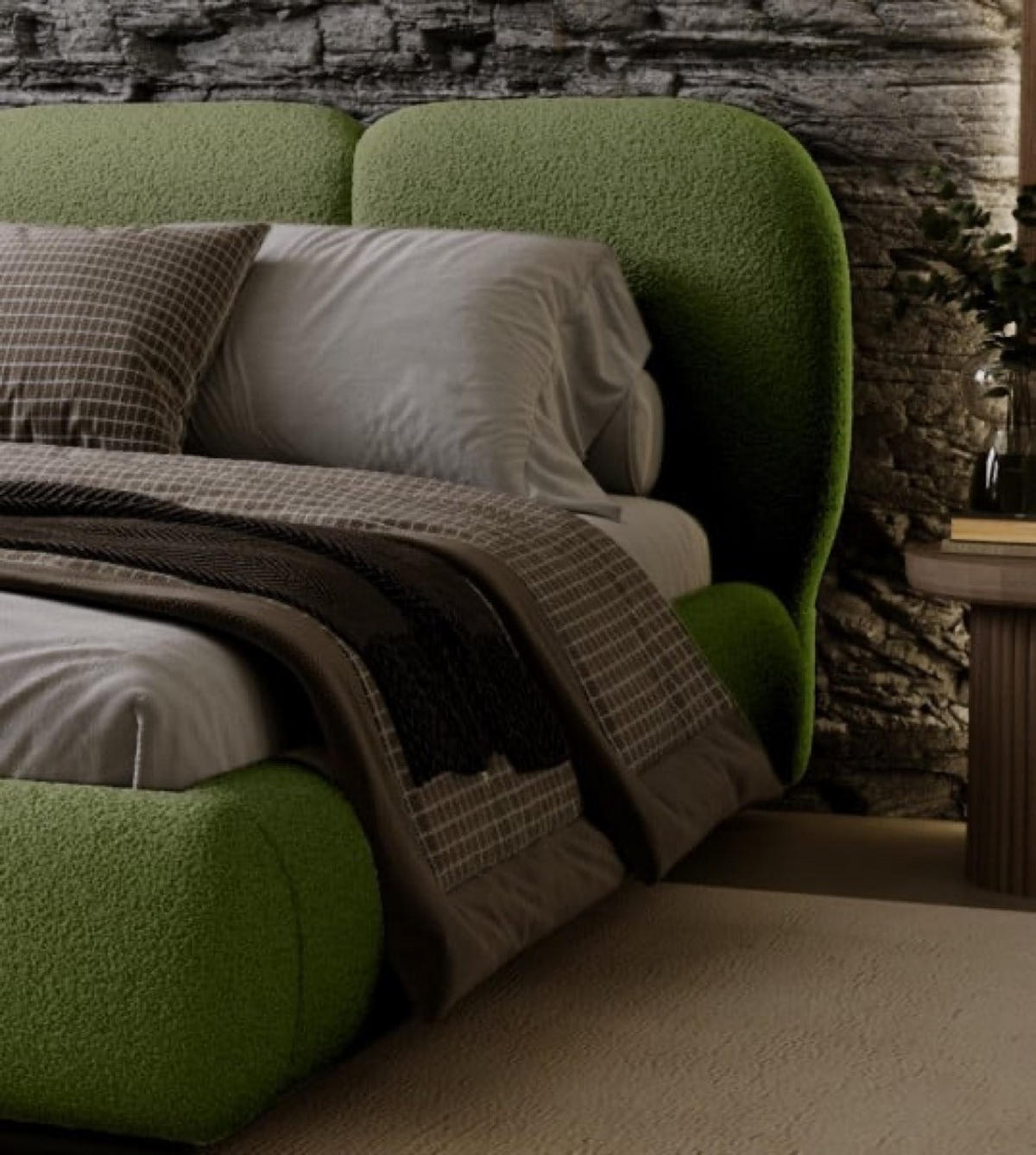 BETT Grün ROZA Mit Bettkasten 180x200 cm - Grün, Textil (180/200cm) - Sepro Meble