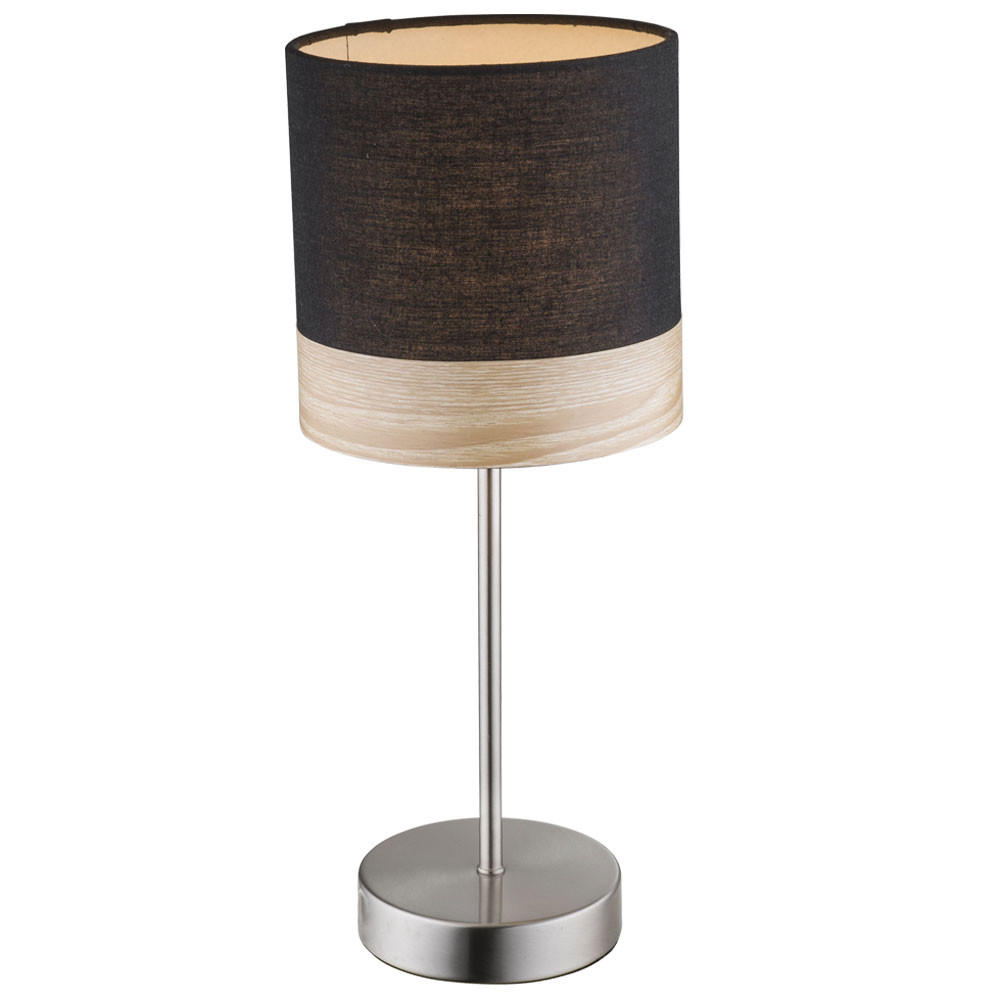 TISCHLEUCHTE CHIPSY Braun Holz Textil - Braun, Holz (15/15/35cm) - Globo Lighting