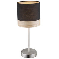 TISCHLEUCHTE CHIPSY Braun Holz Textil - Braun, Holz (15/15/35cm) - Globo Lighting