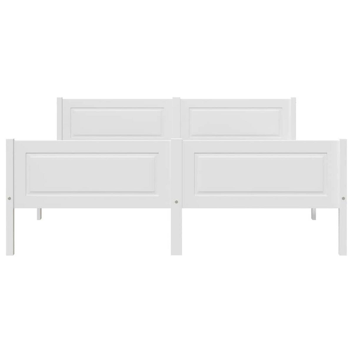 MASSIVHOLZBETT KIEFER WEISS 120X200 CM - Weiß, Holz - vidaXL