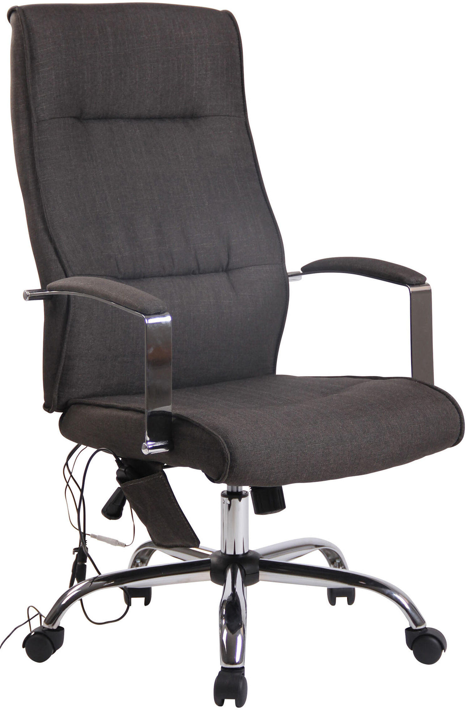 BÜROSTUHL Portofino, Stoff mit Massagefunktion Dunkelgrau - Dunkelgrau, Textil/Metall (63/124/72cm) - TPFLiving