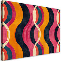 LEINWANDBILD Bunte Vintage Abstraktion 100x70cm - Rosa, Textil (100/70cm) - Feeby