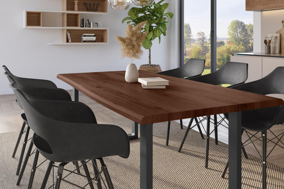 ESSTISCH JULIUS U - Nussbaumfarben, Holz (100/240/77cm) - SAM