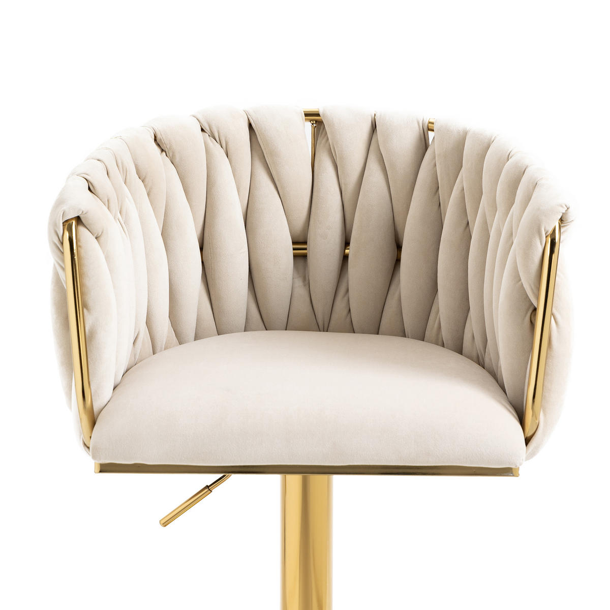 BARHOCKER, drehbar, höhenverstellbar mit Fußstütze, Textil, 53/51/87-105 cm, Ecru - Ecru, Textil (51/105/53cm) - Redom