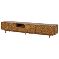 TV-BOARD Akazie 260x40x49 natur lackiert MOSAYK #118 - Braun, Holzwerkstoff (260/49/40cm) - Massivmoebel24