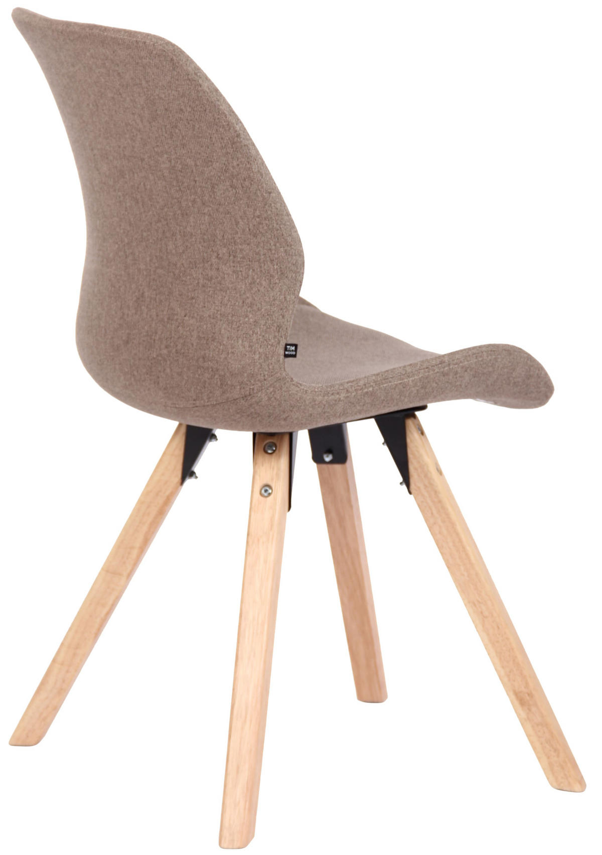 STUHL Stoff taupe - Taupe/Eukalyptusholzfarben, Holz/Textil (49/87.5/58cm) - CLP