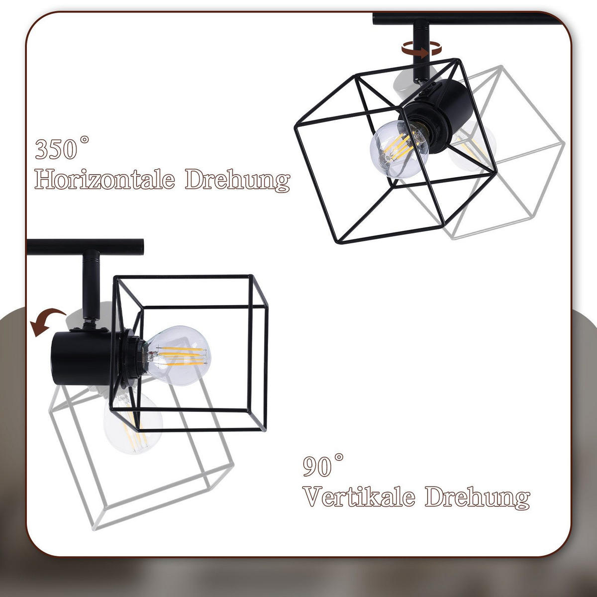 STRAHLER Fürth 4-flammig 70/10/17 cm - Schwarz, Metall (70/10/17cm) - Nettlife