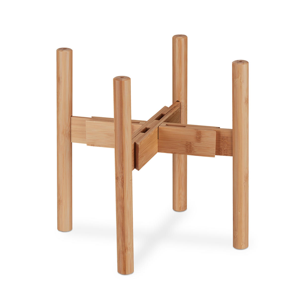 2XPFLANZENSTÄNDER - Hellbraun, Holz (37.5/35.5/37.5cm) - Relaxdays