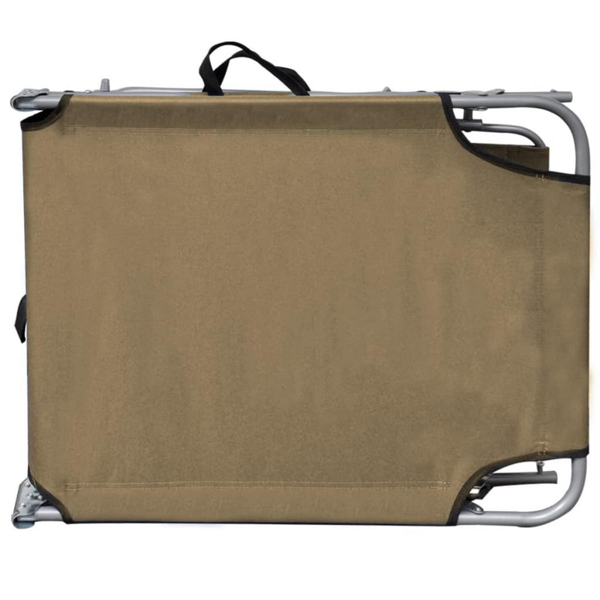 SONNENLIEGE Klappbar mit Sonnenschutz Stahl Taupe - Taupe, Metall (58/27/189cm) - furnicato