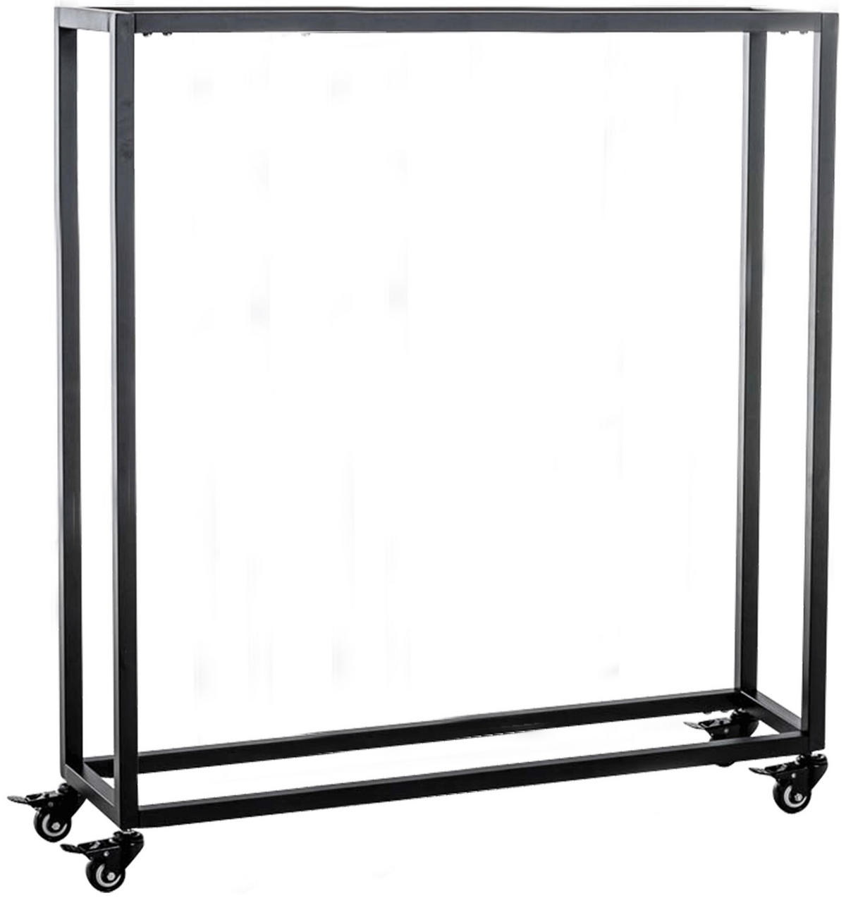 KAMINHOLZREGAL innen Metall BETTA mit Rollen 25x80x100 cm - Schwarz, Metall (80/100/25cm) - DELUKE