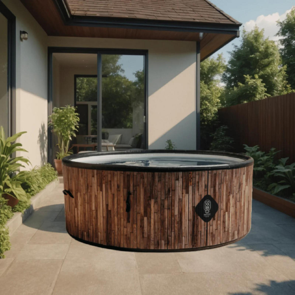 POOL St. Tropez – Aufstellpool mit 180 cm Durchmesser – 1200 Liter – Holzoptik - Braun, Kunststoff (180/70/70cm) - COCO SPA