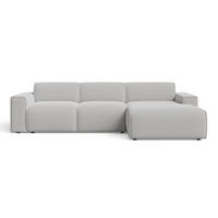 ECKSOFA Lavia Grau Rechts - Schwarz/Grau, Holz/Kunststoff (165/310cm) - Graingold