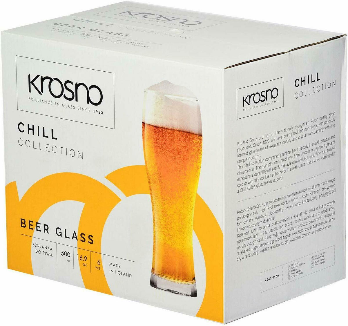 BIERGLÄSER, WEIZENGLÄSER, 6er-Set, 500 ml - Transparent, Glas (0.63L) - Krosno Glass