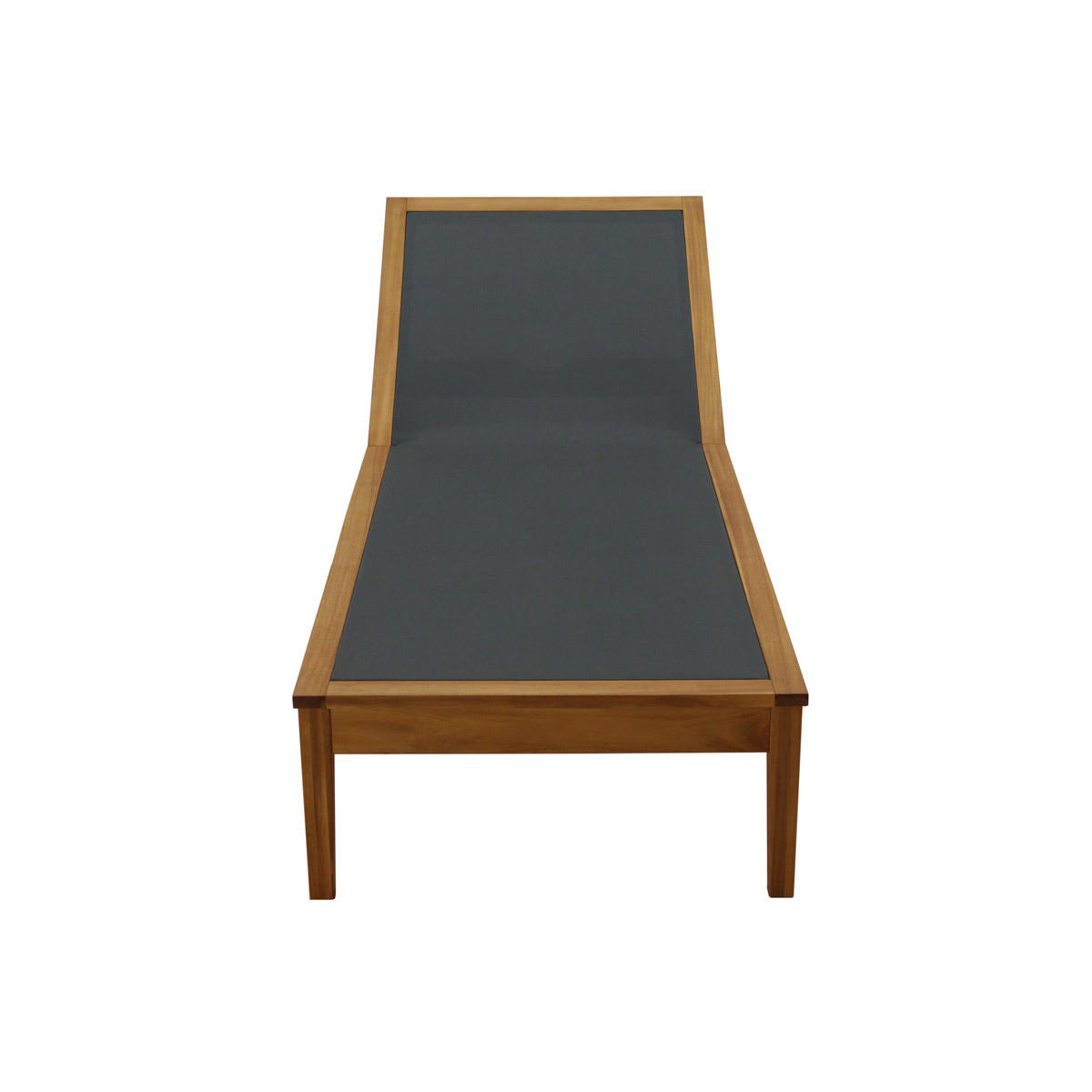 SONNENLIEGE Dunkelgrau Massivholz 2er-Set NAVEEN - Grau, Textil (75/100/195cm) - Miliboo