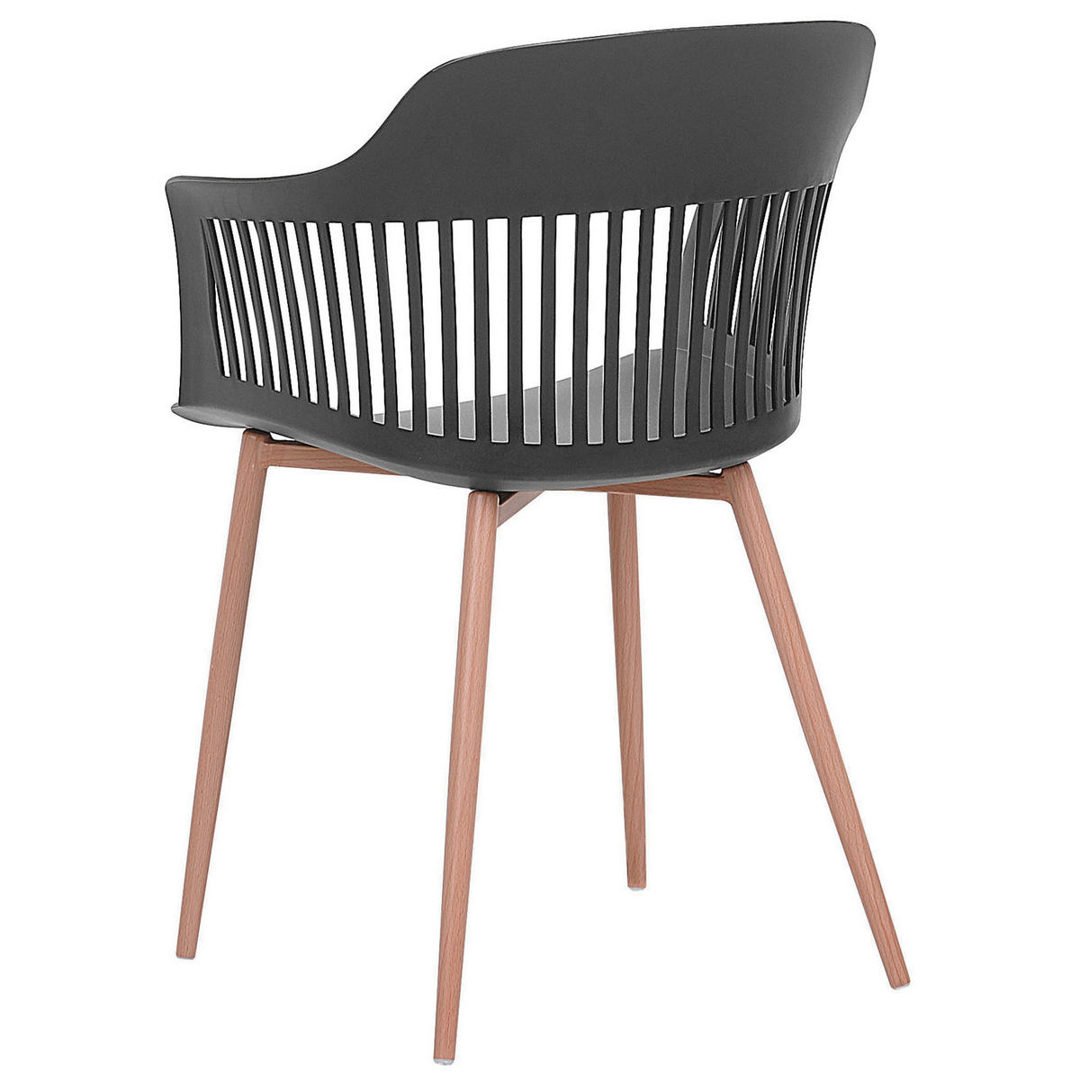 ÉTKEZŐSZÉK 2 darabos Szett Műanyag Fekete Bereca - fekete, műanyag/fém (57/81/54cm) - Beliani