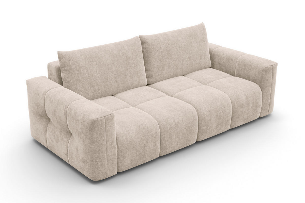 SOFA VERONA 3-Sitzer, Beige - Beige/Schwarz, Holz/Textil (224/83/110cm) - Courtois Laville
