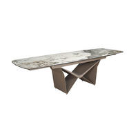 ESSTISCH oval Weiß Taupe 200/100/76 cm - Weiß, Stein/Metall (100/200/76cm) - ANGEL CERDA