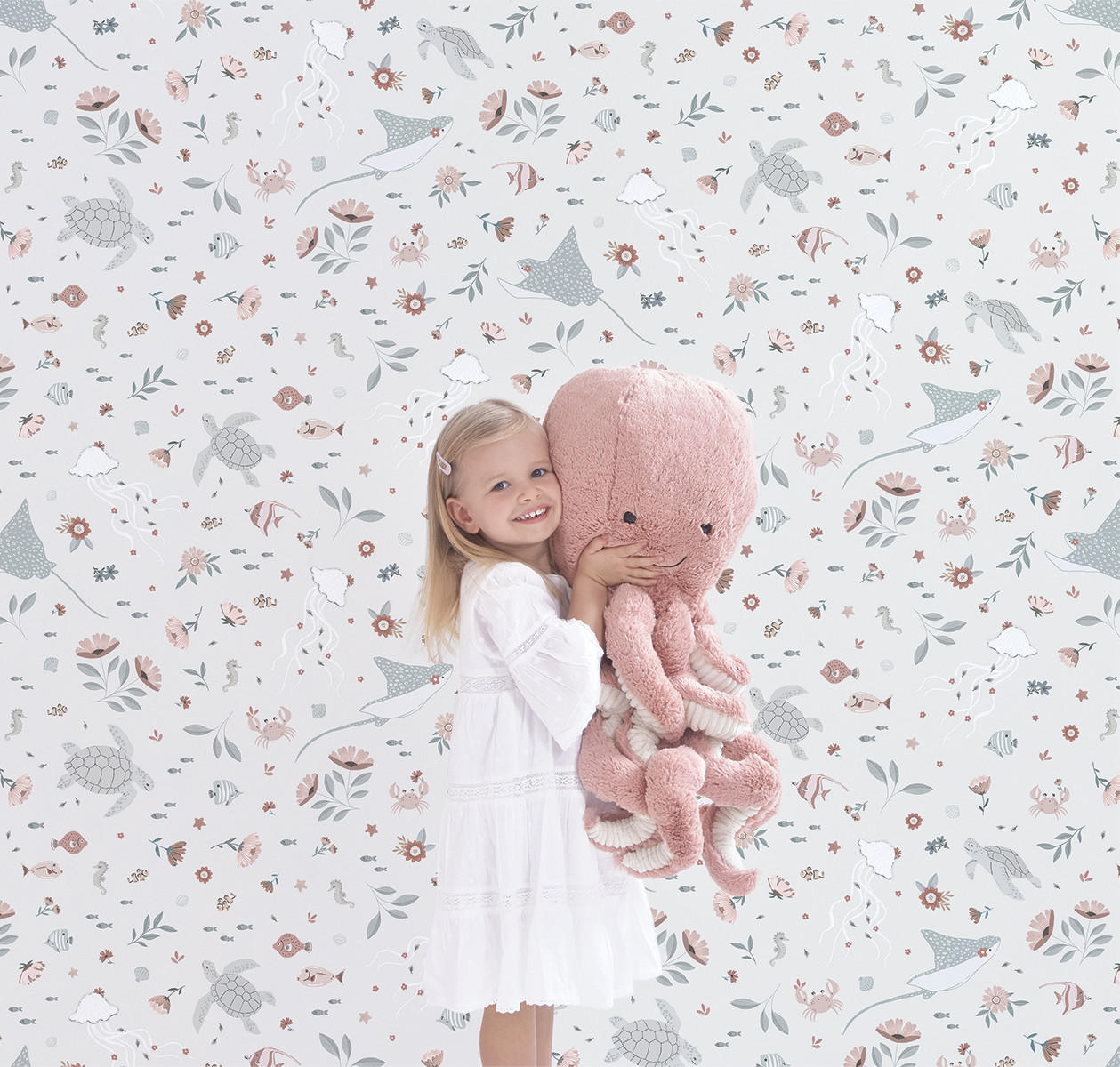 VLIESTAPETE Ocean Field, Tiere des Ozeans 50 cm x 10m, Mehrfarbig - Multicolor, Papier (50/1000cm) - Lilipinso