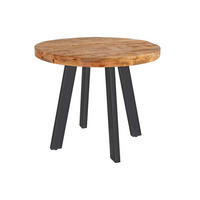 ESSTISCH ADELINA - Beige/Schwarz, Holz/Metall (140/140/77cm) - SAM