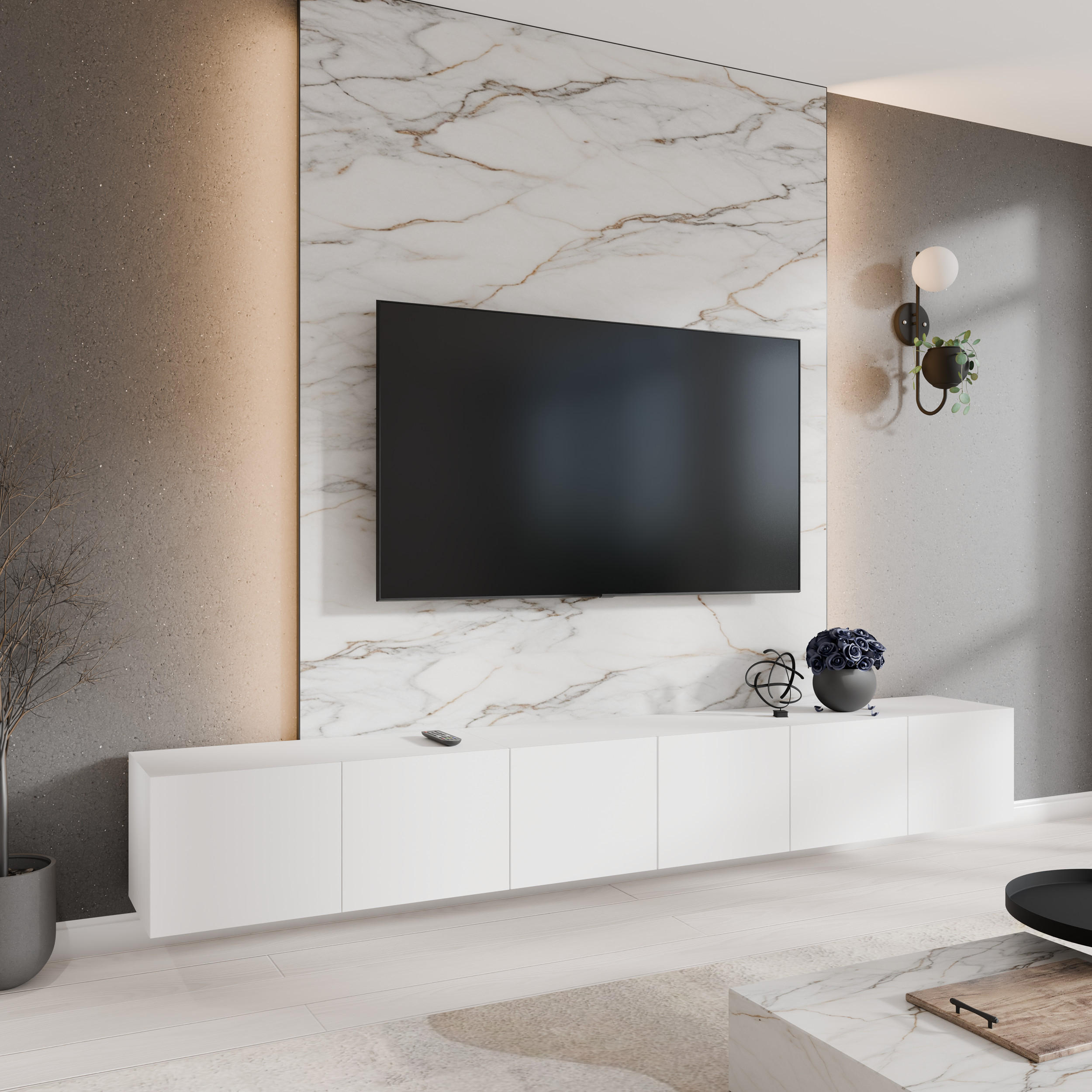TV-SCHRANK LIO - Weiß, Holzwerkstoff (300/41/40cm) - Meblini