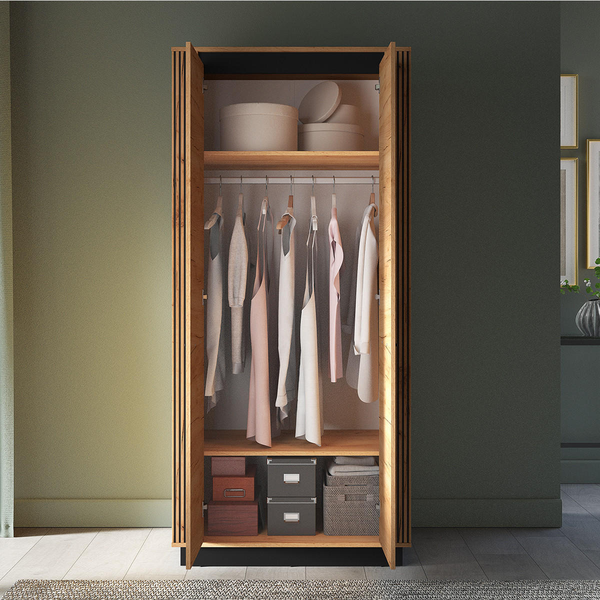 SKŘÍŇ 2DVEŘOVÁ Solal Dřevo - hnědá, kompozitní dřevo (92/200/55cm) - Petits-meubles