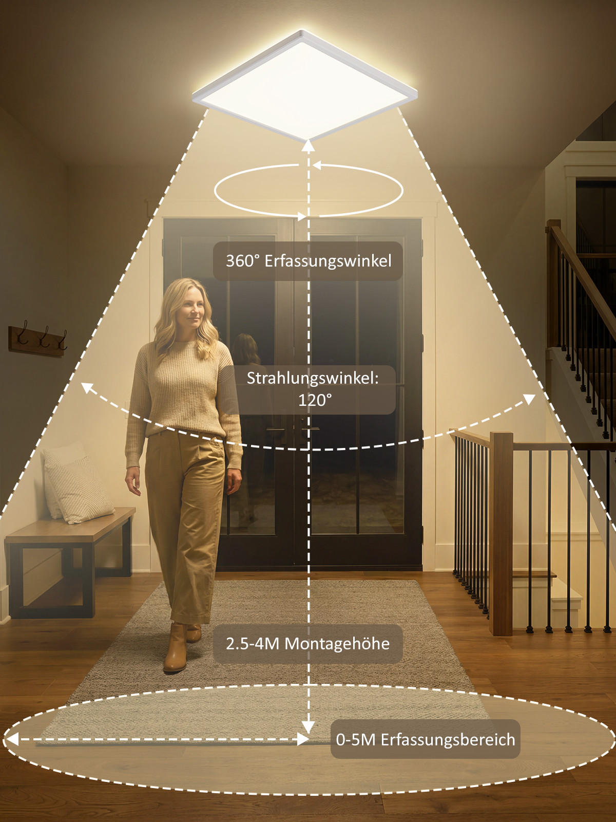 LED DECKENLEUCHTE Myxos 29.3/29.3/3 cm - Weiß, Kunststoff (29.3/29.3/3cm) - ZMH