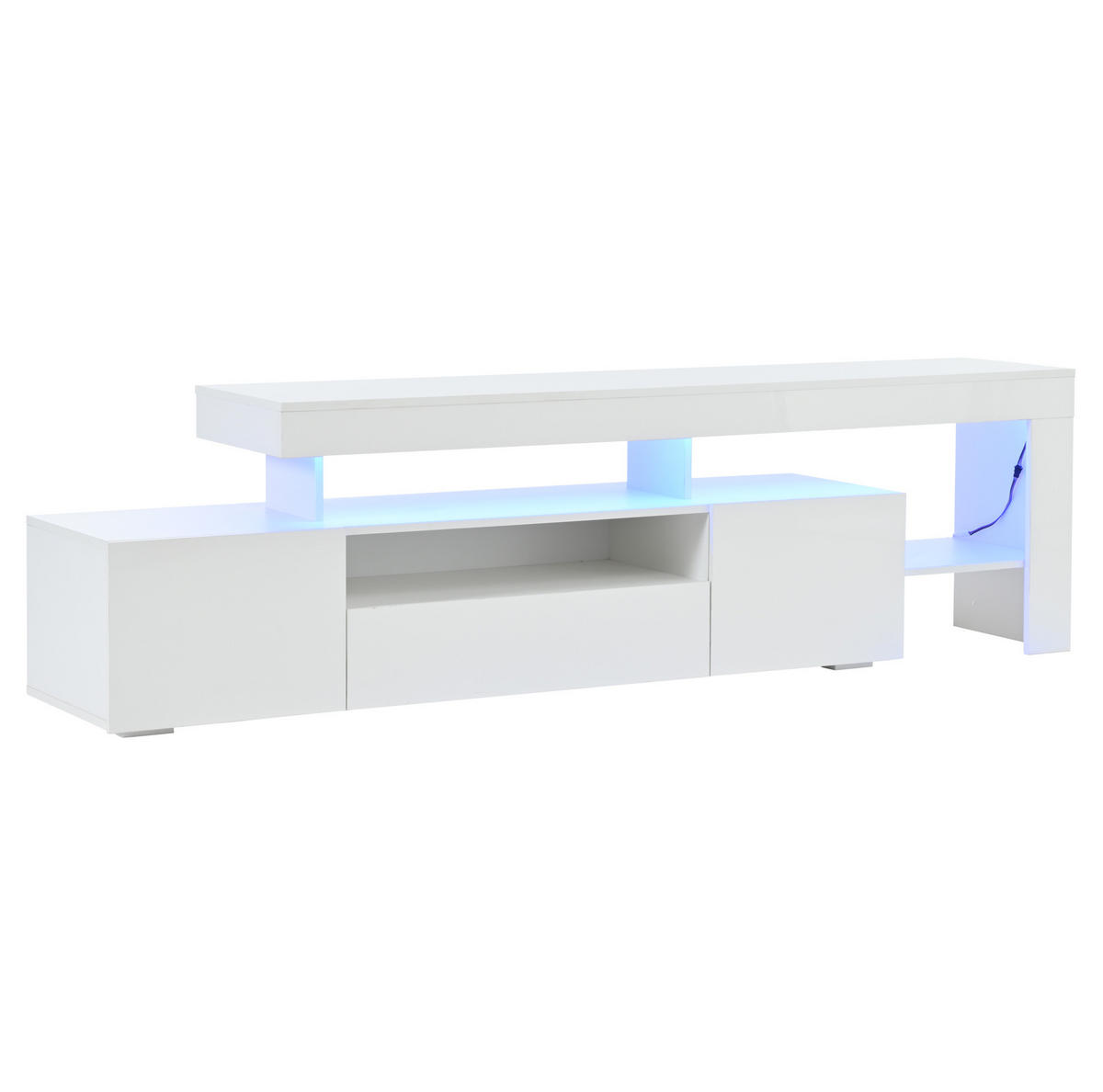 TV-ELEMENT mit LED 192 x 37 x 53 cm Hochglanz Weiß - Weiß, Holzwerkstoff (37/53/192cm) - Beauniv