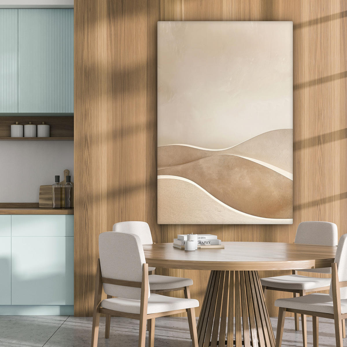 LEINWANDBILD Beige - Natur - Abstrakt - Modern 80x120 cm - Beige, Textil (80/120cm) - MuchoWow