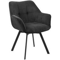ESSZIMMERSTUHL Jordi 60x59x81 cm schwarz - Schwarz, Textil (60/81/59cm) - furnicato