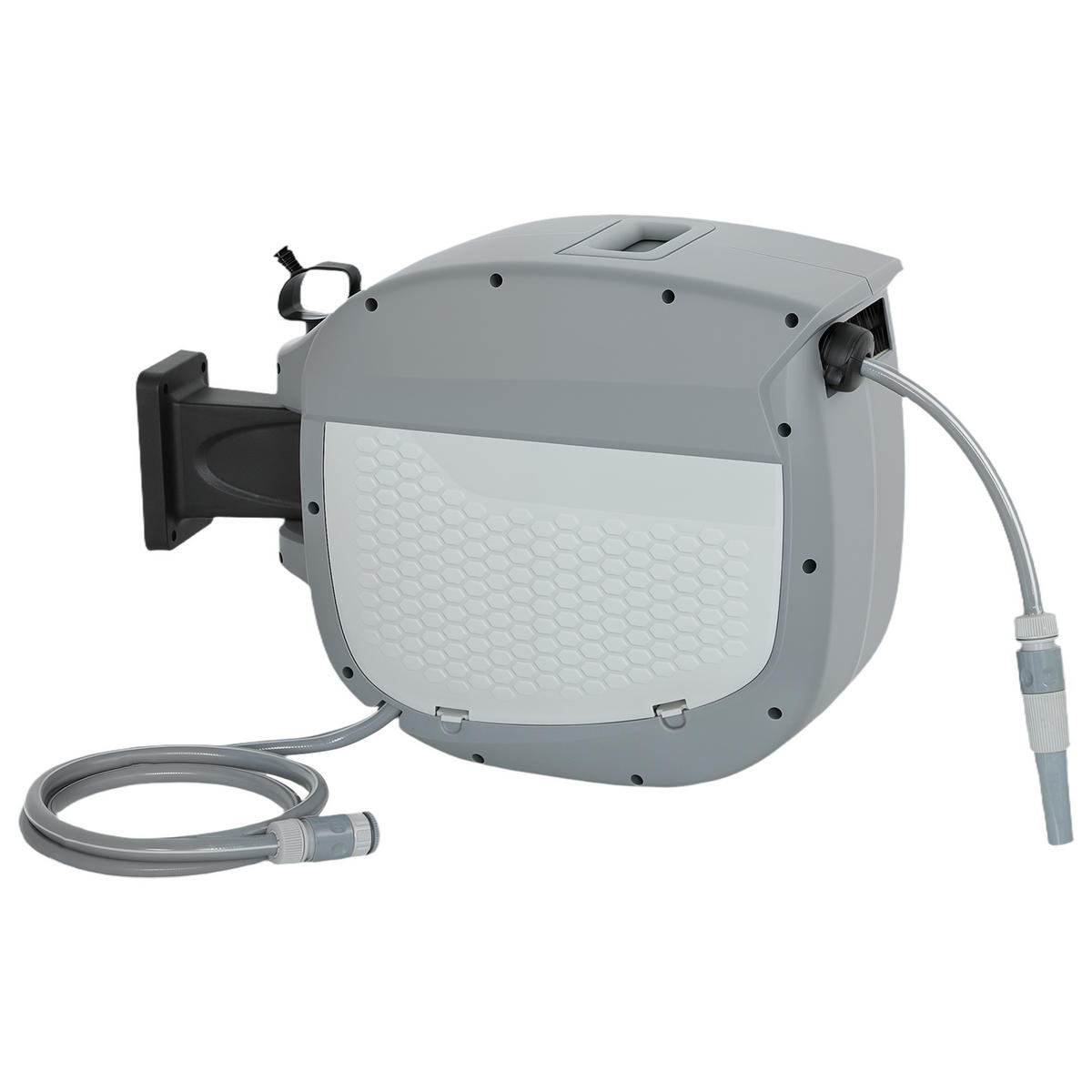 SCHLAUCHTROMMEL 180° schwenkbar Grau 30 m - Grau, Kunststoff (25/40/58cm) - Outsunny