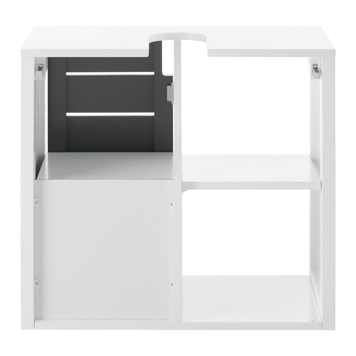 WASCHBECKENUNTERSCHRANK Tia Grau/Weiß ca. 60 / 54 / 30 cm - Grau, Holzwerkstoff (60/54/30cm) - Bessagi Home