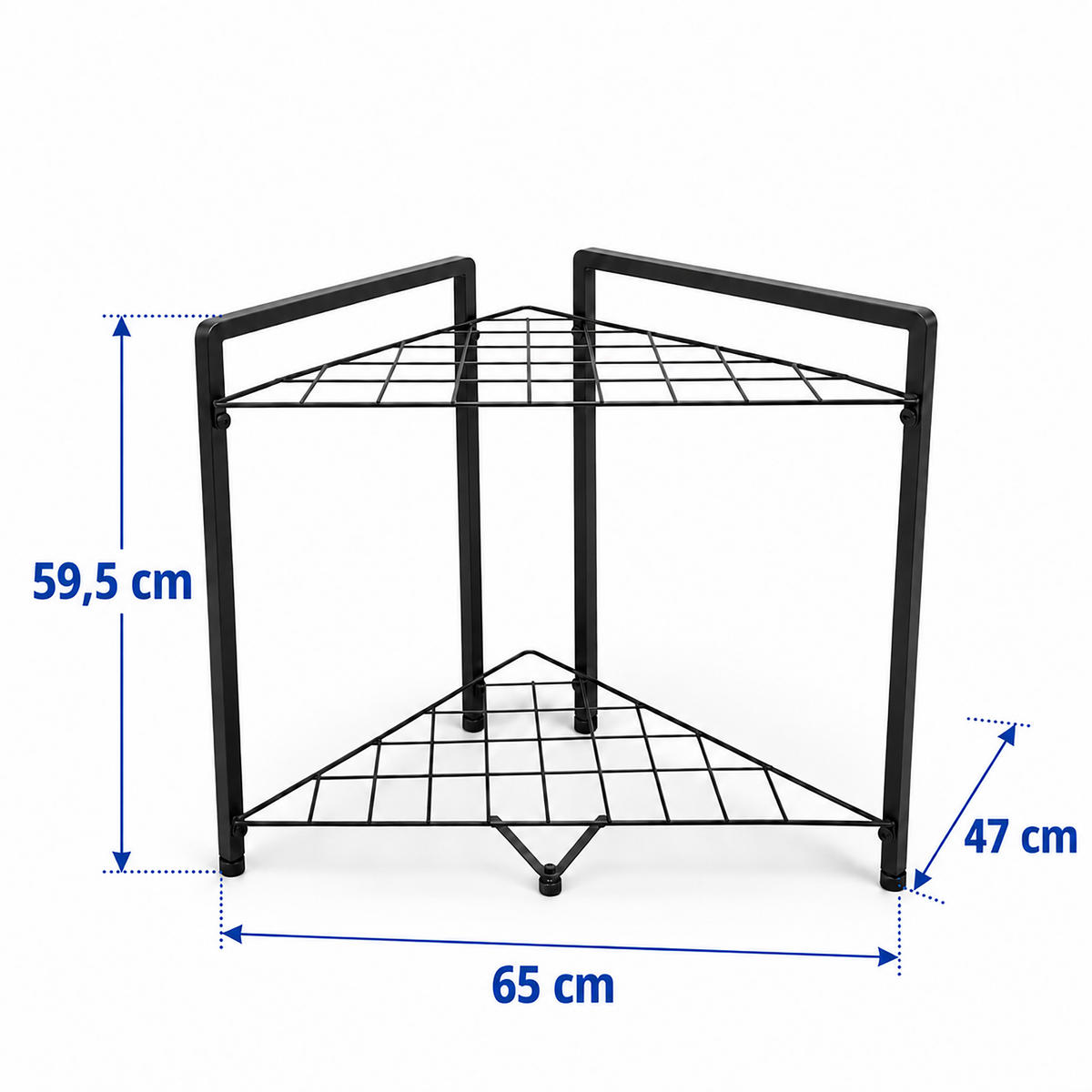GARTENGERÄTESTÄNDER Mehrfarbig Stahl 2 Ebenen - Schwarz, Metall (65/59.5/47cm) - Relaxdays