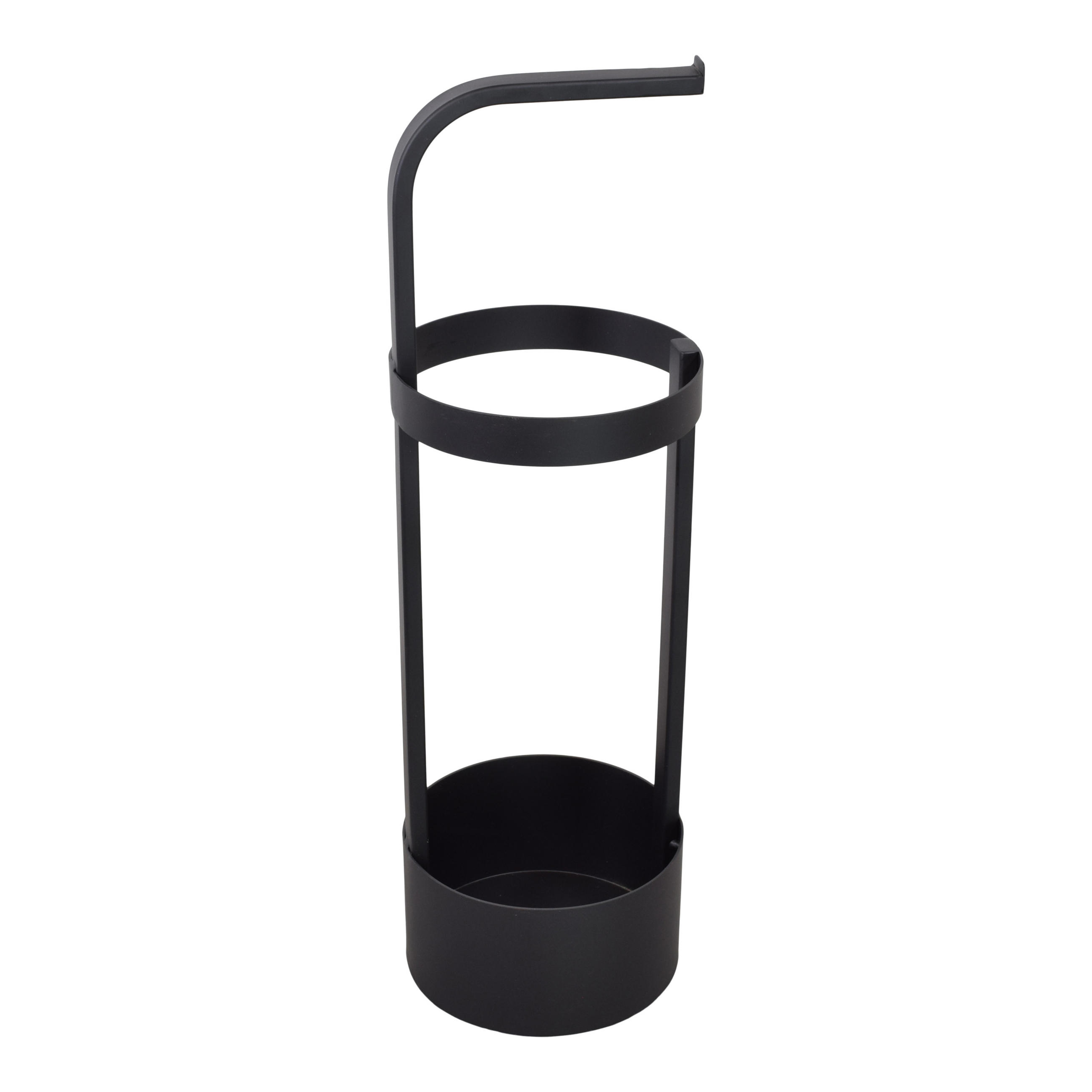 SCHIRMSTÄNDER Truba Schwarz - Schwarz, Metall (20/65/20cm) - LOFT42