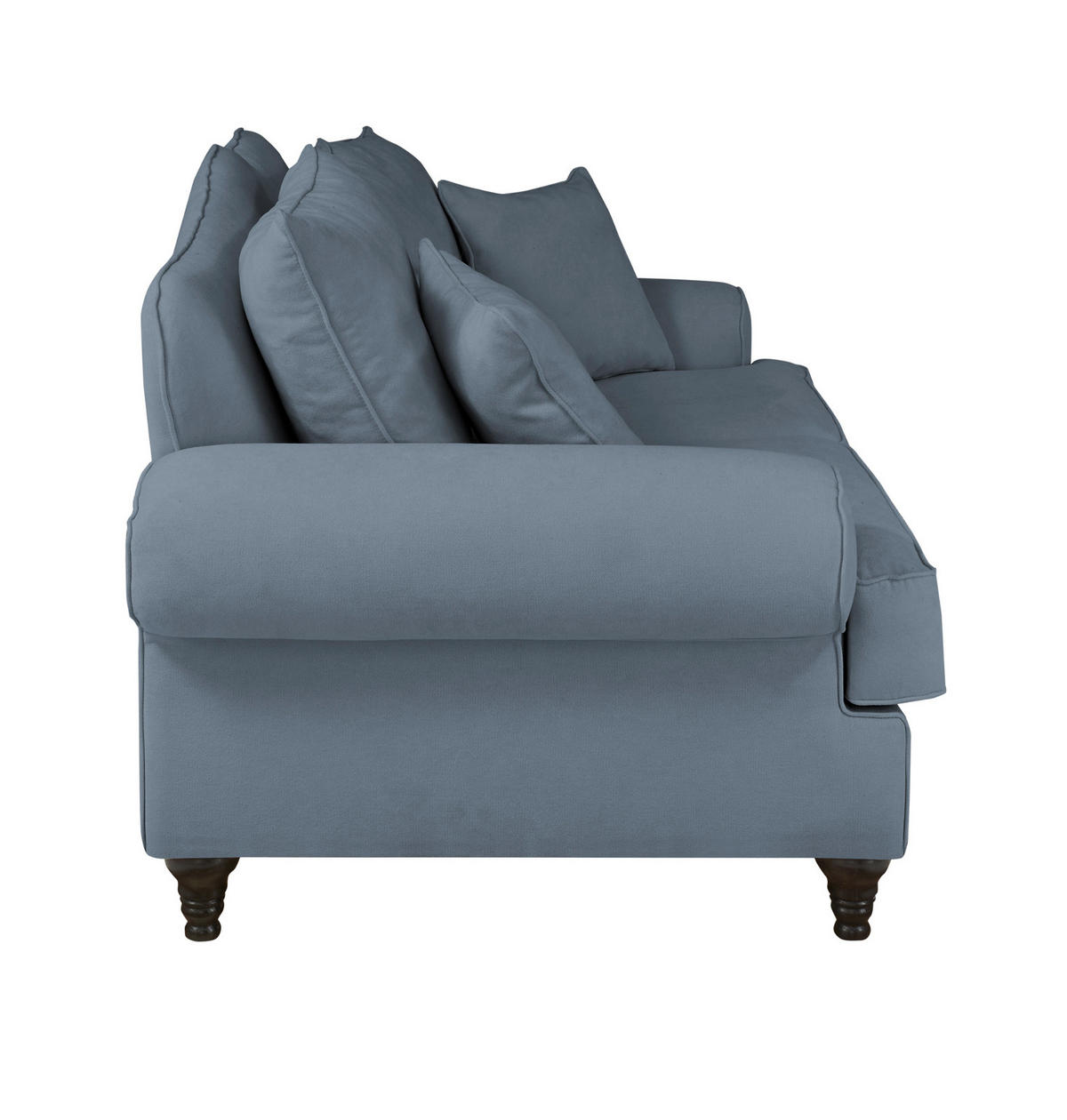 SOFA blau Landhaus, Couch 2-Sitzer 170 cm - Blau, Holz/Textil (170/95/100cm) - Furn.Design