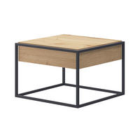 COUCHTISCH Enjoy Eiche Artisan 60 / 60 / 42cm - Eichefarben/Schwarz, Holz/Holzwerkstoff (60/60/42cm) - Feldmann-Wohnen