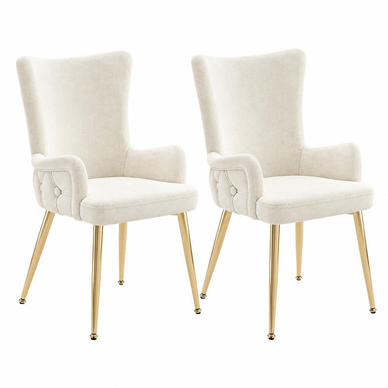 ESSZIMMERSTUHL 4er-Set Samt Metallbeine Beige - Beige, Metall (47/85/49.1cm) - Meubliv