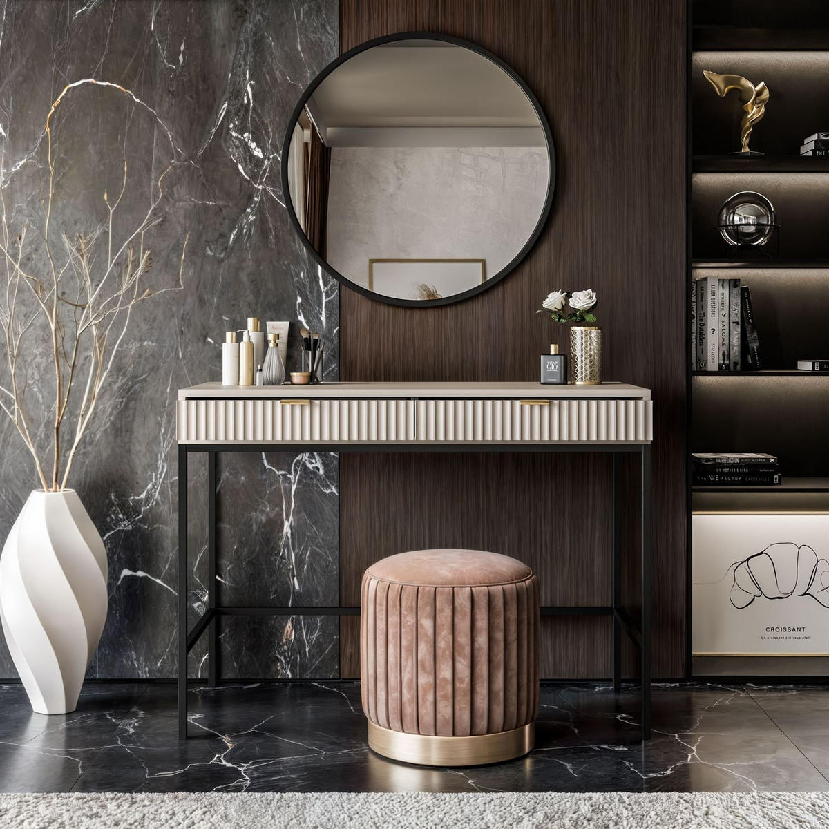 KONSOLENTISCH CORTADO T104 KASCHMIR - Beige, Holzwerkstoff (50/104/78cm) - Lookway