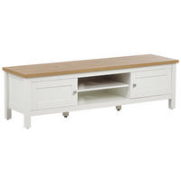 TV STOLEK Krémově bílý Atoca - bílá/krémová, kompozitní dřevo (140/41/39cm) - Beliani