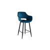 BARHOCKER ZAJA Blau Velvet - Blau, Textil (57/114/59cm) - KAWOLA
