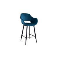 BARHOCKER ZAJA Blau Velvet - Blau, Textil (57/114/59cm) - KAWOLA