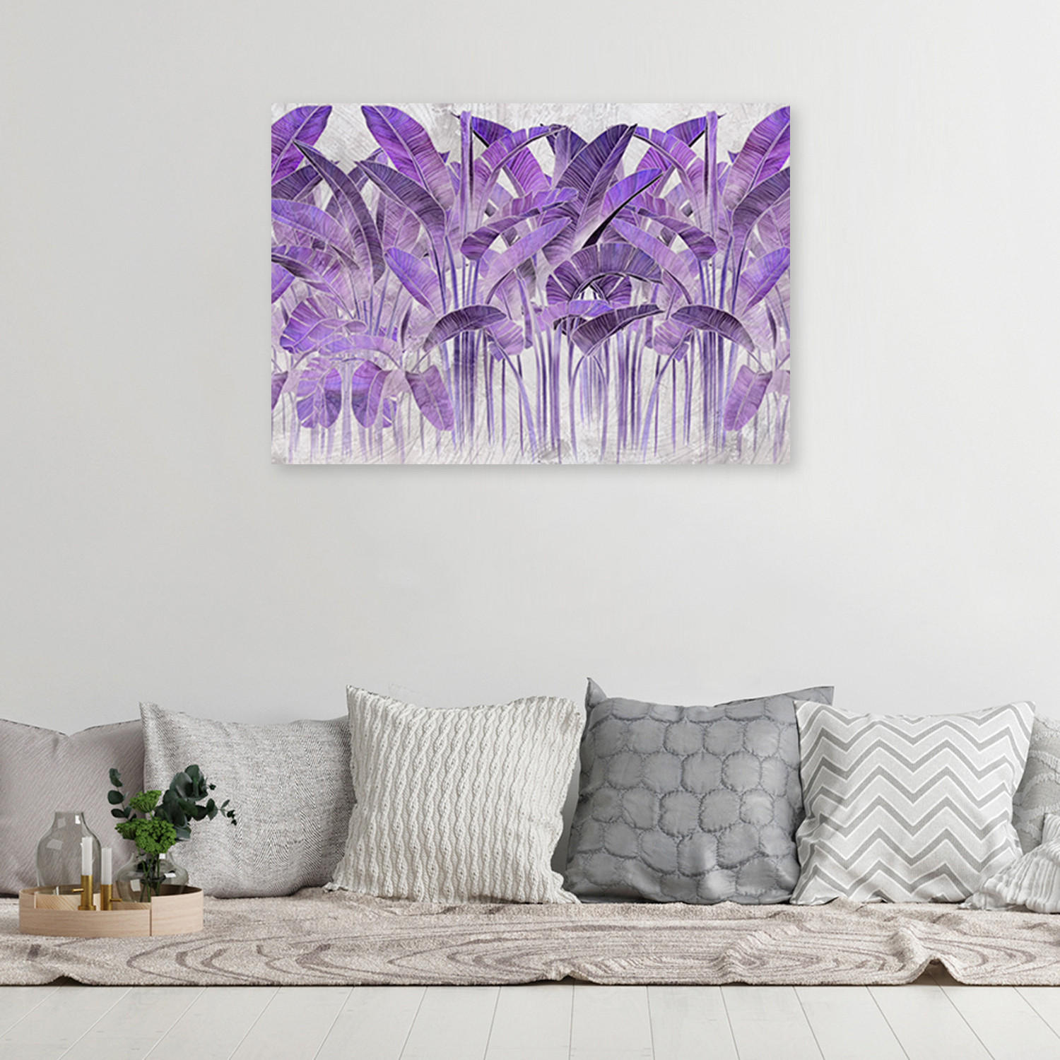 WANDBILD lila bananenblätter - Lila, Textil (60/40cm) - Feeby