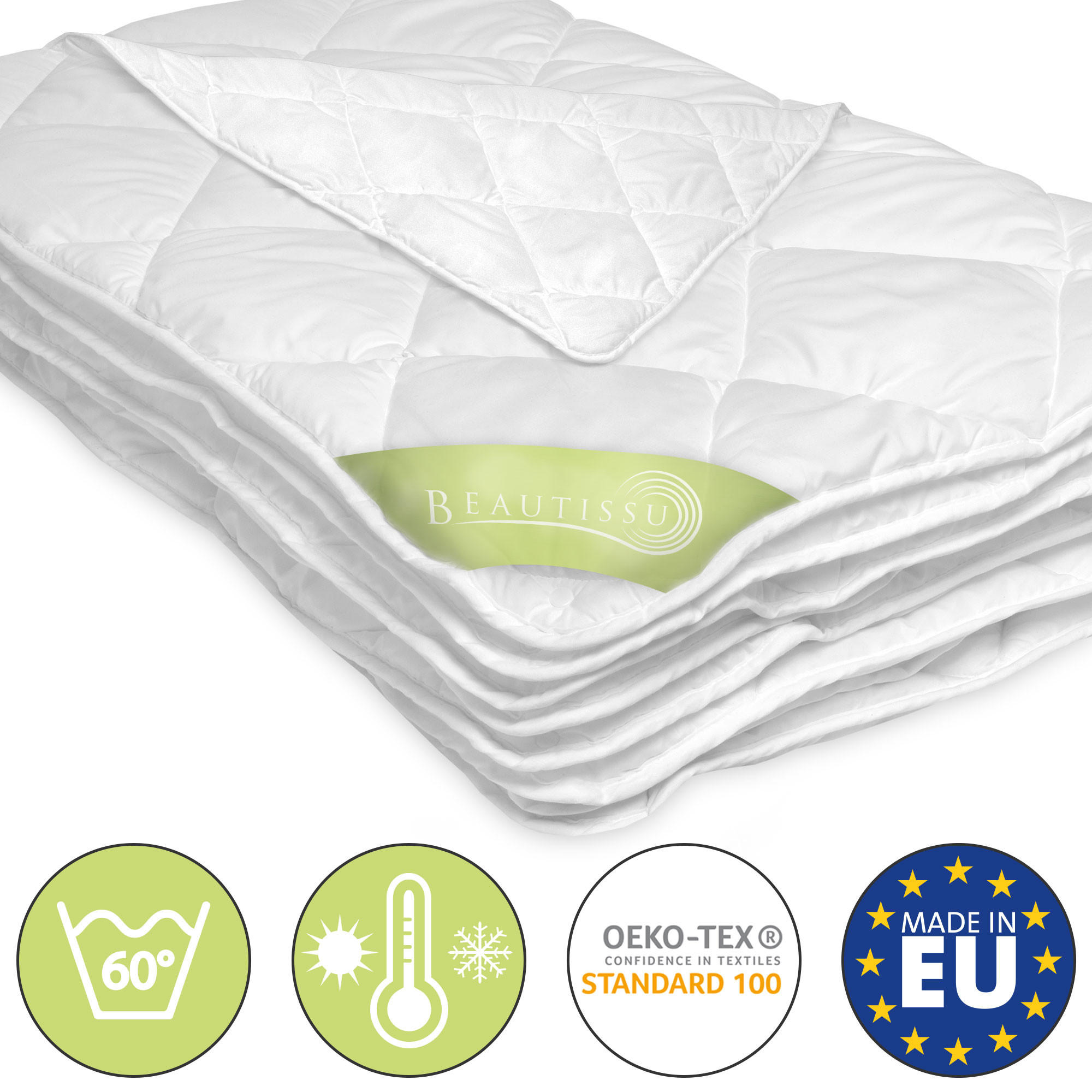 BETTDECKE BeauNuit JD 155/220 cm 4 Jahreszeiten - Weiß, Textil (155/220cm) - Beautissu 