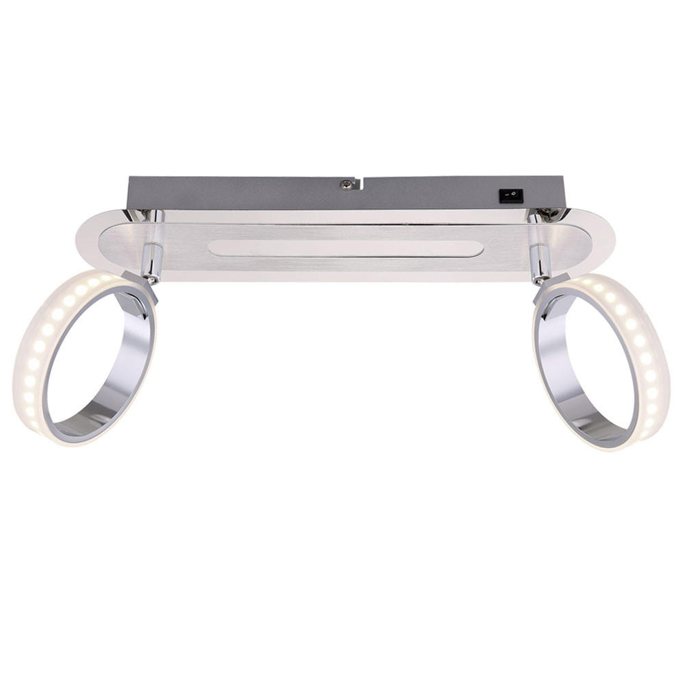 LED DECKENLEUCHTE IDAHO Aluminium Silber - Silberfarben, Metall (35/16.5/18.5cm) - Globo Lighting