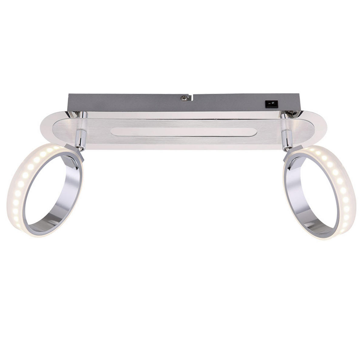 LED DECKENLEUCHTE IDAHO Aluminium Silber - Silberfarben, Metall (35/16.5/18.5cm) - Globo Lighting