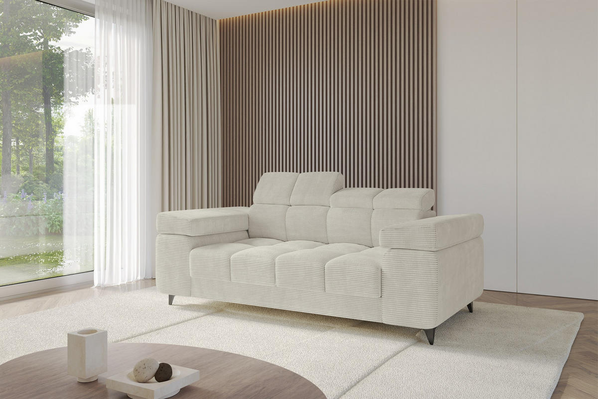 SOFA 2-Sitzer LORD-S1 194x97x90 cm Creme Cord - Creme, Holzwerkstoff/Textil (194/90/97cm) - ALTDECOR