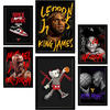 POSTER Set Mit 6 Grafiti Pop King James Jordan Nike Basquiat Kobie A3 & A4 Schwarzer Rahmen - Schwarz, Papier (29/3/42cm) - Nacnic