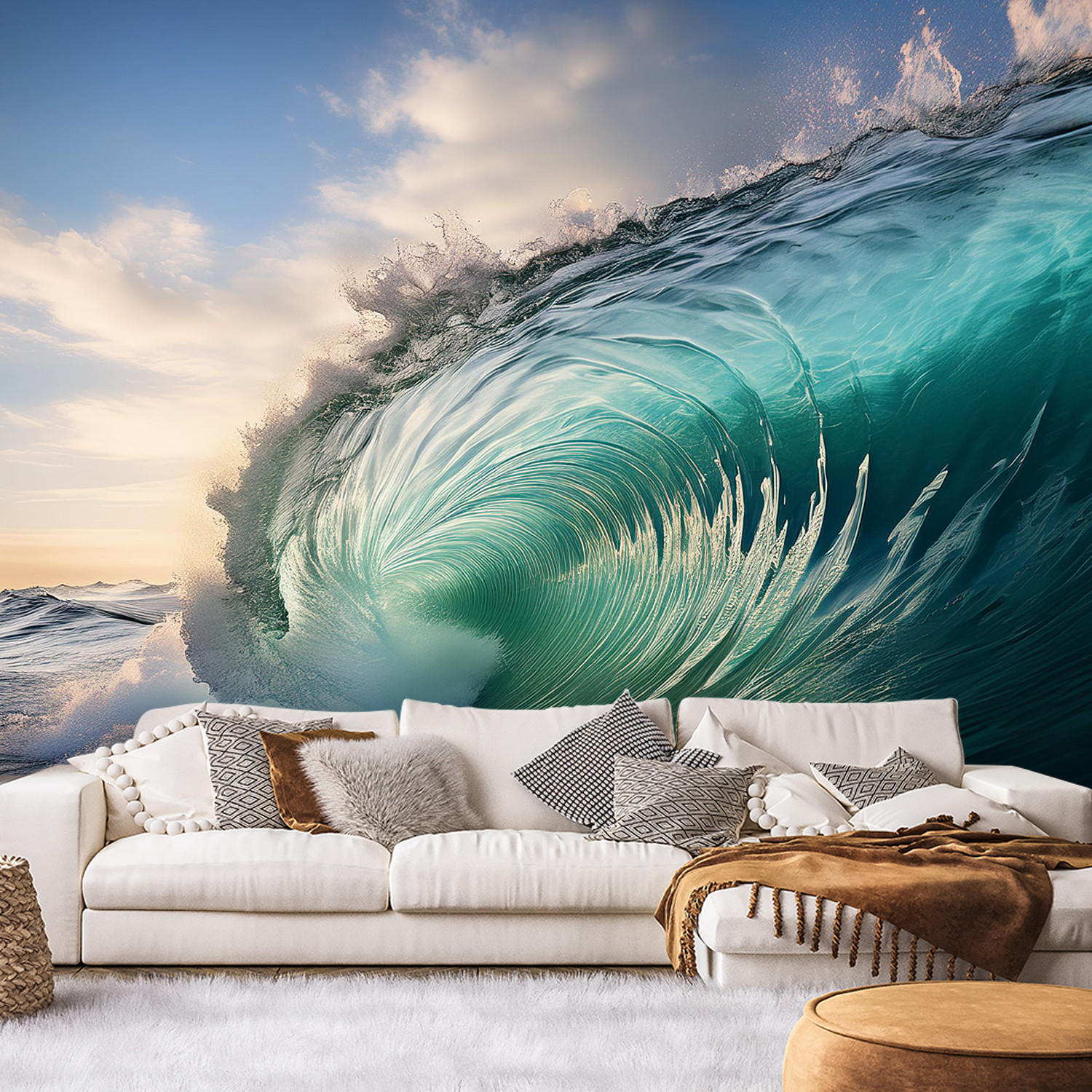 FOTOTAPETE, Welle Meer Wasser Natur - Blau, Papier (200/1cm) - Feeby