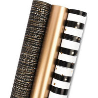 GESCHENKPAPIER 3-teiliges Set Schwarzgold - Multicolor, Papier (43.2/305/43.2cm)